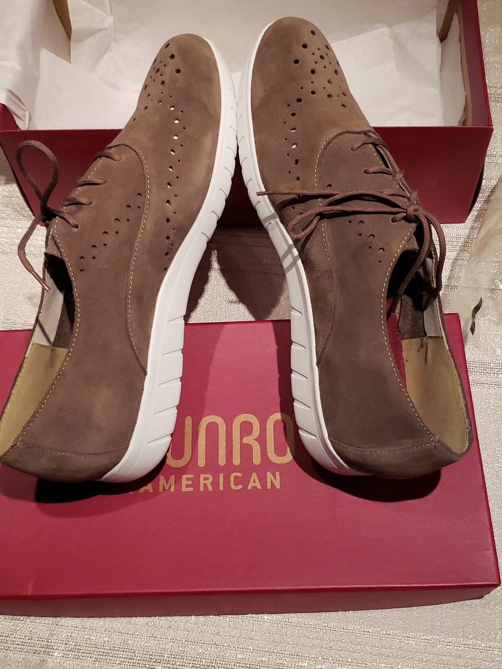 Munro NEW Shoes Perf Suede Leather Oxford Sneakers NIB Comfort Wedge Women's 10 - Picture 13 of 15